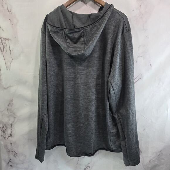 REI Jacket Mens XXL Gray Hooded Full Zip Lightweight Stretch Running Knit Jersey - Picture 5 of 11